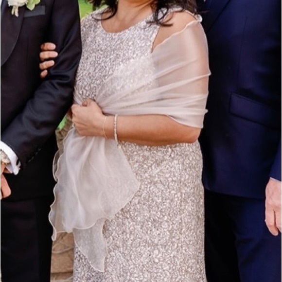 Alex Evenings Womens Long Sleeveless Dress with Custom Etsy Shawl - Picture 6 of 7